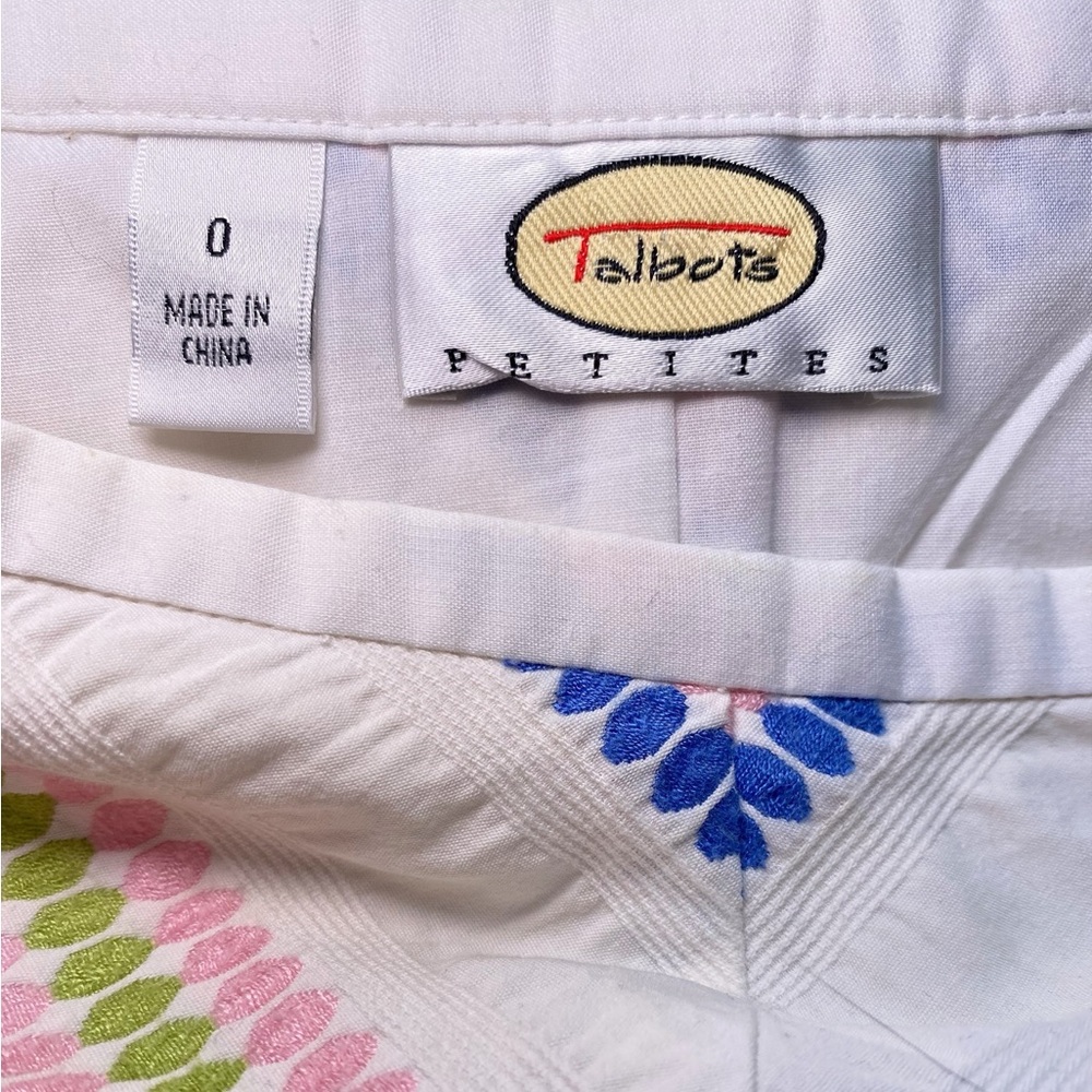 Talbots Petite Rainbow Chevron Embroidered A-Line Skirt | Eclectic Boho Retro - Picture 3 of 13